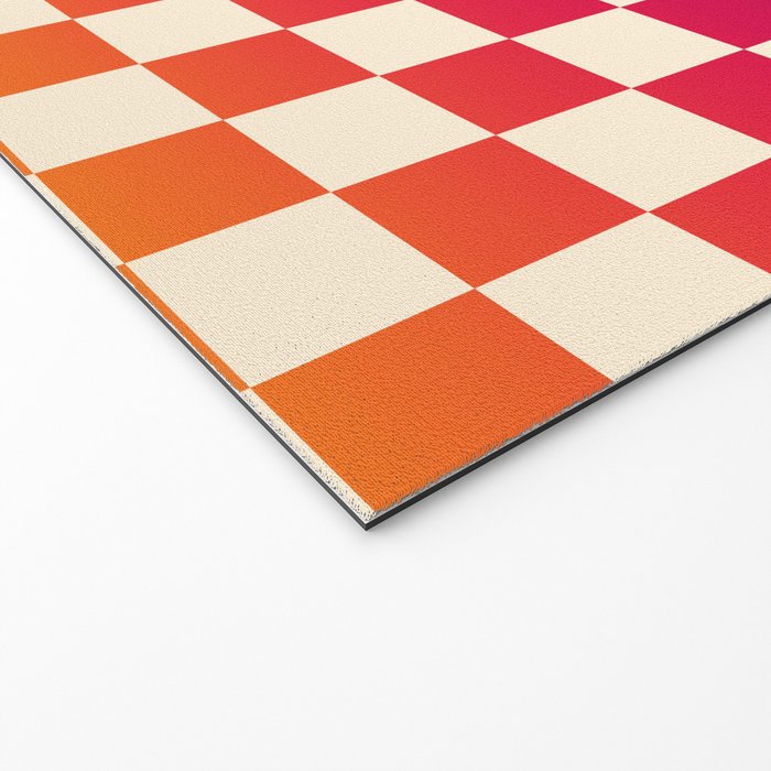 Checkerboard Checkered Checked Check Chessboard Pattern in Colorful Colors Welcome Mat Gallery Image 2