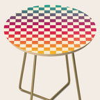 Checkerboard Checkered Checked Check Chessboard Pattern in Colorful Colors Side Table Gallery Image 2