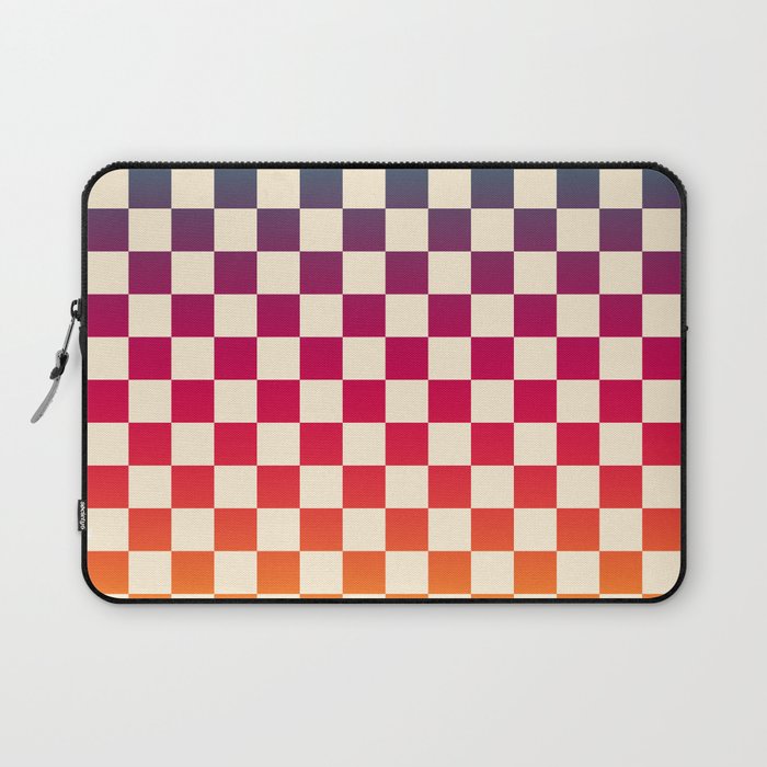 Checkerboard Checkered Checked Check Chessboard Pattern in Colorful Colors Laptop Sleeve Gallery Image 1