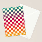 Checkerboard Checkered Checked Check Chessboard Pattern in Colorful Colors Stationery Card Gallery Image 2