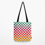 Checkerboard Checkered Checked Check Chessboard Pattern in Colorful Colors Tote Bag Gallery Image 2