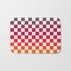 Checkerboard Checkered Checked Check Chessboard Pattern in Colorful Colors Bath Mat Gallery Image 1