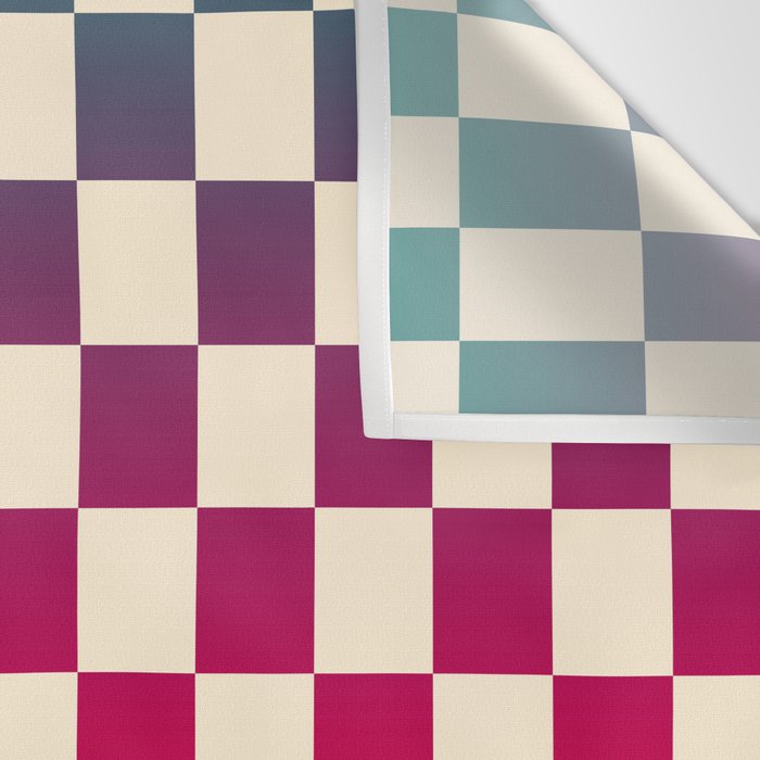 Checkerboard Checkered Checked Check Chessboard Pattern in Colorful Colors Wall Tapestry Gallery Image 3