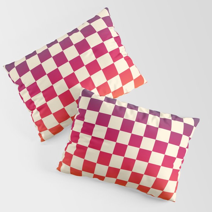 Checkerboard Checkered Checked Check Chessboard Pattern in Colorful Colors Pillow Sham Gallery Image 3