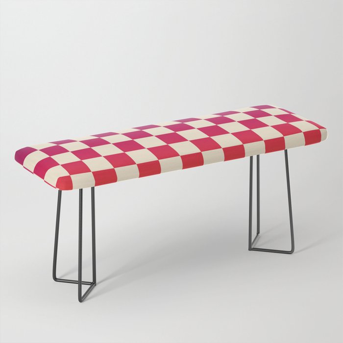 Checkerboard Checkered Checked Check Chessboard Pattern in Colorful Colors Bench Gallery Image 1