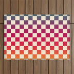 Checkerboard Checkered Checked Check Chessboard Pattern in Colorful Colors Outdoor Rug Gallery Image 1