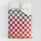 Checkerboard Checkered Checked Check Chessboard Pattern in Colorful Colors Duvet Cover Gallery Image 6