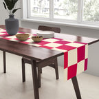 Checkerboard Checkered Checked Check Chessboard Pattern in Colorful Colors Table Runner Gallery Image 2