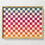 Checkerboard Checkered Checked Check Chessboard Pattern in Colorful Colors Serving Tray Gallery Image 1