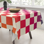 Checkerboard Checkered Checked Check Chessboard Pattern in Colorful Colors Tablecloth Gallery Image 3