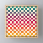 Checkerboard Checkered Checked Check Chessboard Pattern in Colorful Colors Mini Art Print Gallery Image 1