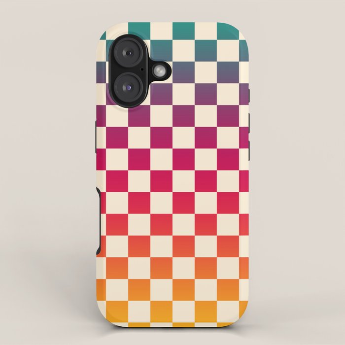 Checkerboard Checkered Checked Check Chessboard Pattern in Colorful Colors iPhone Case Gallery Image 1