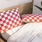 Checkerboard Checkered Checked Check Chessboard Pattern in Colorful Colors Pillow Sham Gallery Image 2