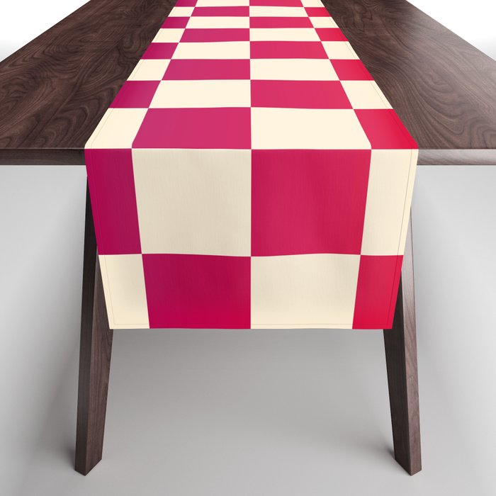 Checkerboard Checkered Checked Check Chessboard Pattern in Colorful Colors Table Runner Gallery Image 1