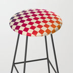 Checkerboard Checkered Checked Check Chessboard Pattern in Colorful Colors Stool Gallery Image 2