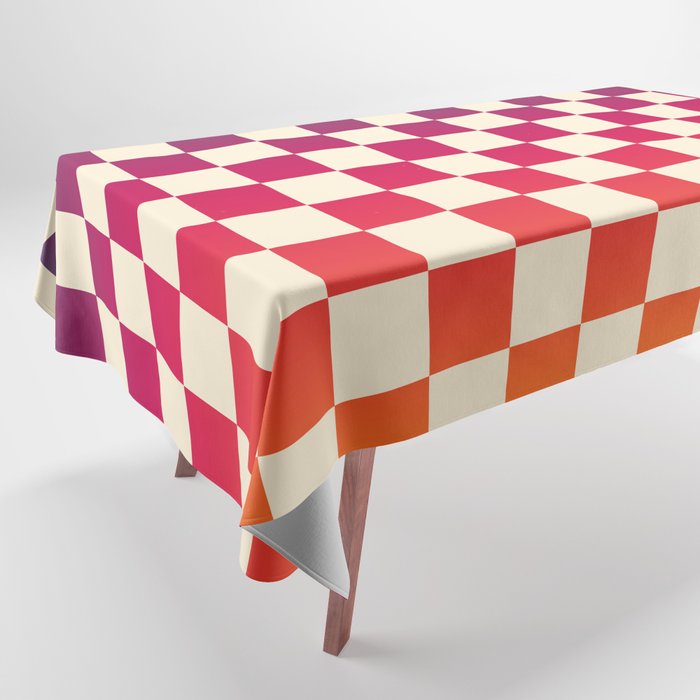 Checkerboard Checkered Checked Check Chessboard Pattern in Colorful Colors Tablecloth Gallery Image 1