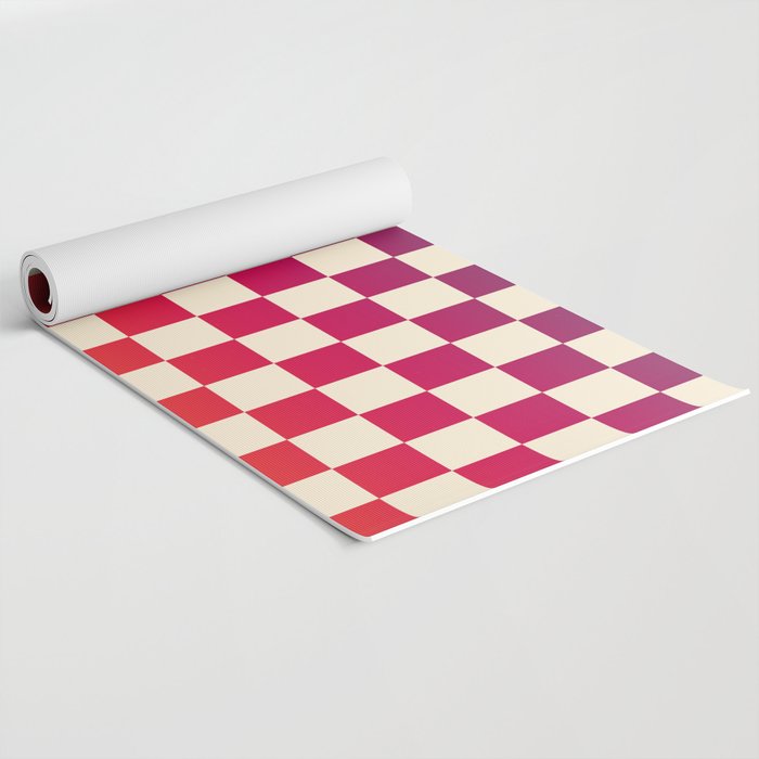 Checkerboard Checkered Checked Check Chessboard Pattern in Colorful Colors Yoga Mat Gallery Image 2