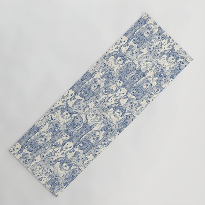 dogs aplenty classic blue pearl Yoga Mat Gallery Image 1