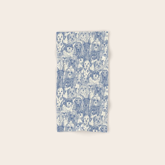 dogs aplenty classic blue pearl Bath Towel Gallery Image 1