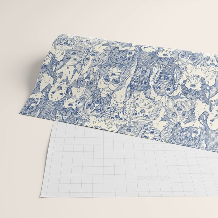dogs aplenty classic blue pearl Wrapping Paper Gallery Image 2
