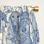 dogs aplenty classic blue pearl Window Curtain Gallery Image 2