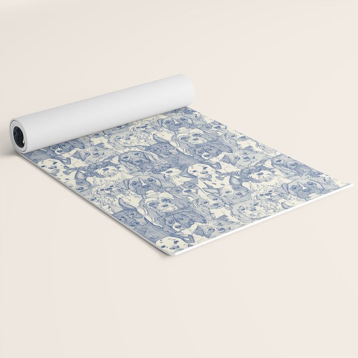 dogs aplenty classic blue pearl Yoga Mat Gallery Image 2