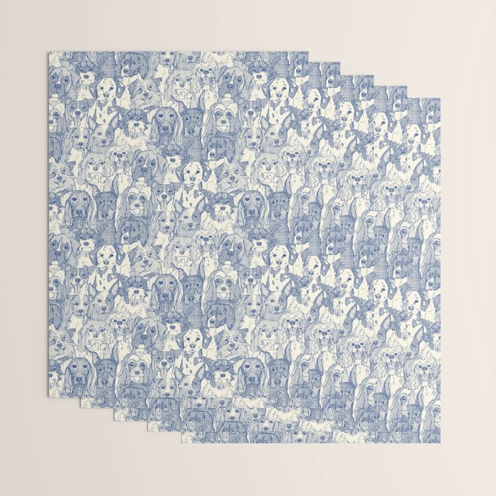 dogs aplenty classic blue pearl Wrapping Paper Gallery Image 3