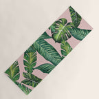 Jungle Leaves, Banana, Monstera II Pink  Yoga Mat Gallery Image 1