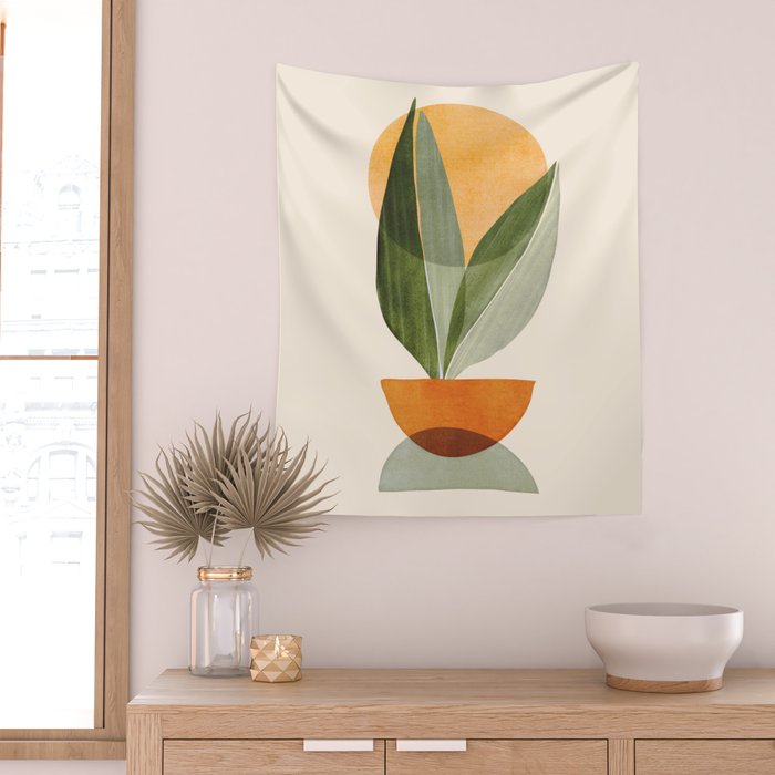 Sunset Stack Abstract Shapes Wall Tapestry Gallery Image 2