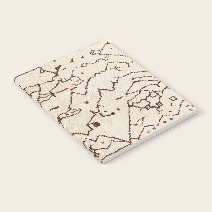 Brown Abstract Antique Moroccan Rug Print Notebook Gallery Image 1