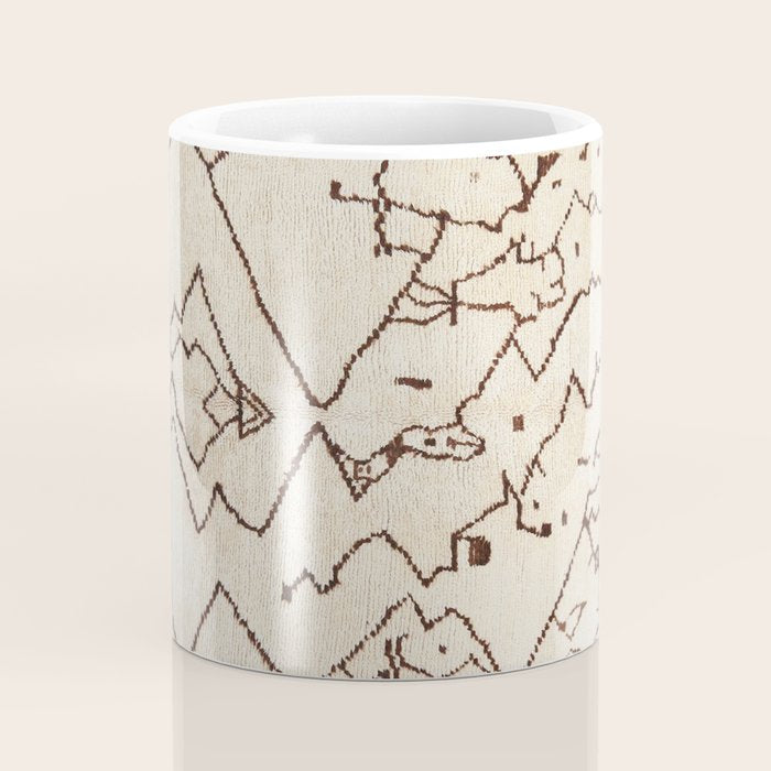 Brown Abstract Antique Moroccan Rug Print Coffee Mug Gallery Image 4
