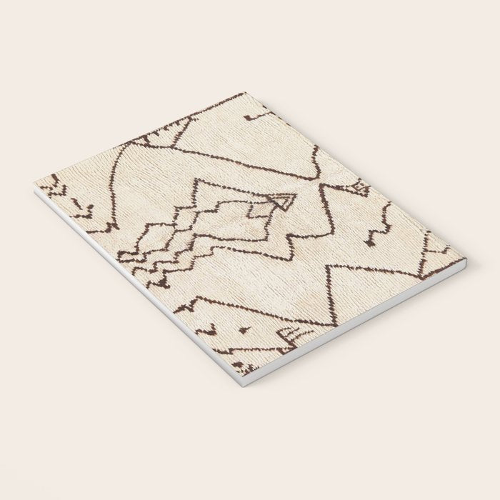 Brown Abstract Antique Moroccan Rug Print Notebook Gallery Image 3