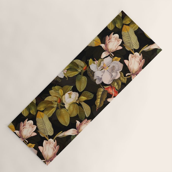 Vintage & Shabby Chic - Midnight Magnolia Botanical Garden Yoga Mat Gallery Image 1