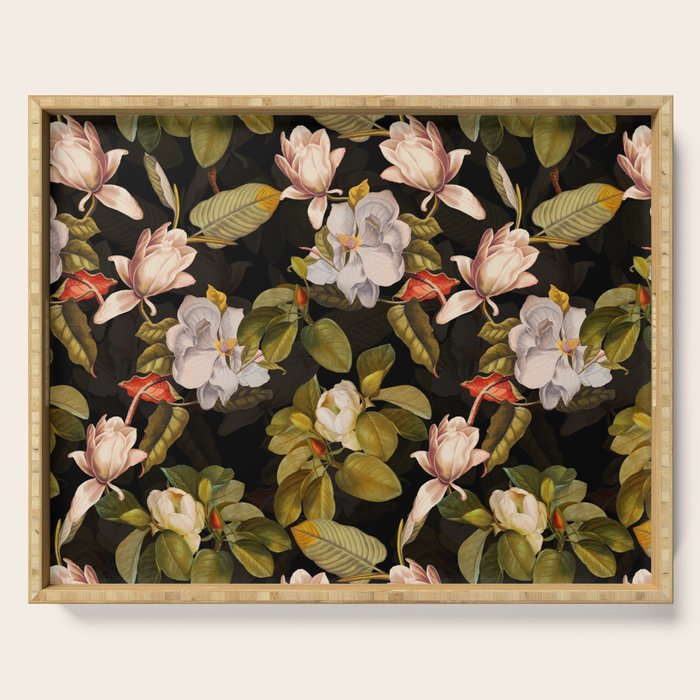 Vintage & Shabby Chic - Midnight Magnolia Botanical Garden Serving Tray Gallery Image 1