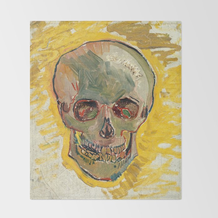 Skull by Vincent van Gogh, 1887 Throw Blanket Gallery Image 2