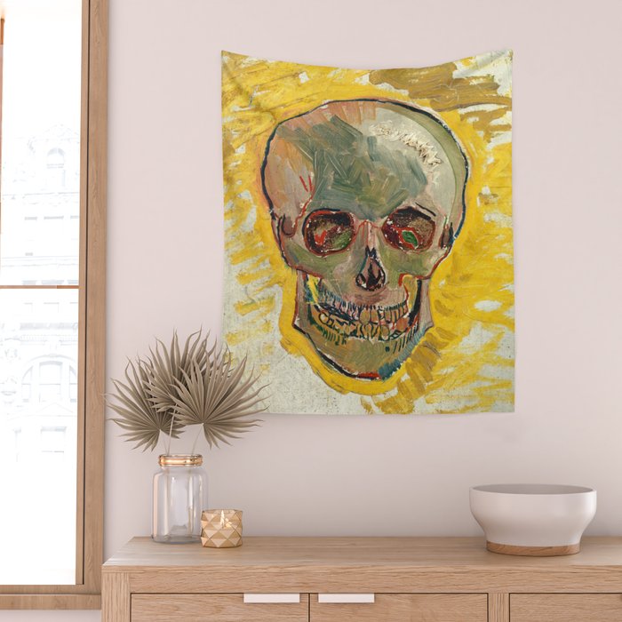 Skull by Vincent van Gogh, 1887 Wall Tapestry Gallery Image 2