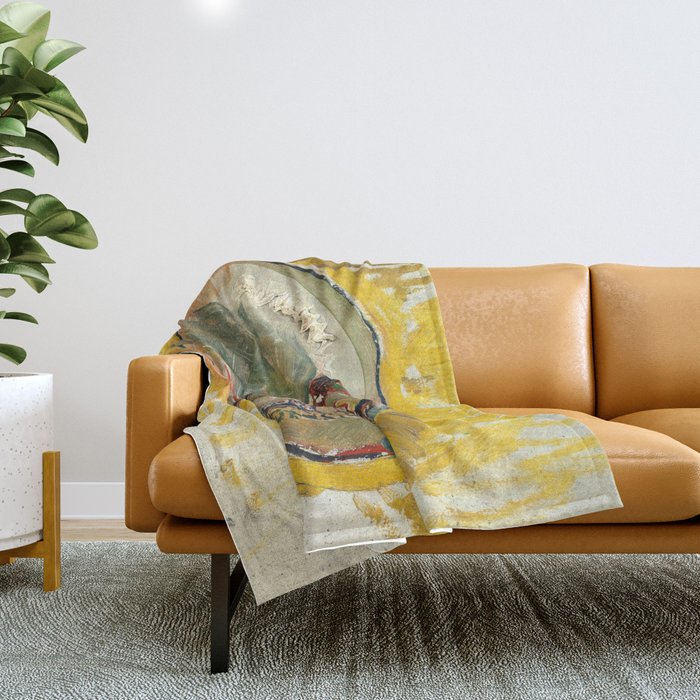 Skull by Vincent van Gogh, 1887 Throw Blanket Gallery Image 1