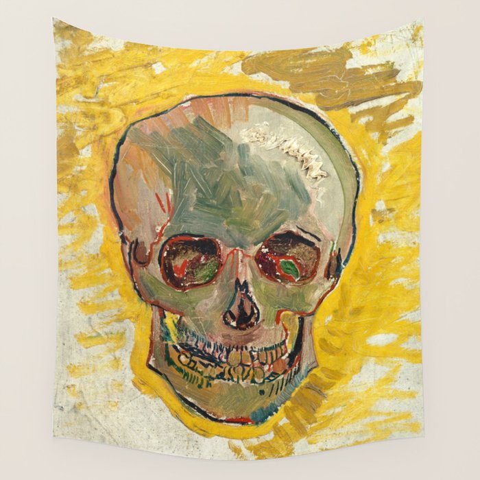 Skull by Vincent van Gogh, 1887 Wall Tapestry Gallery Image 4