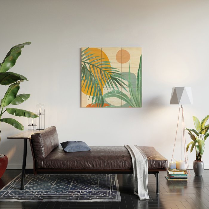 Leaf Design 02 Wood Wall Art Gallery Image 2