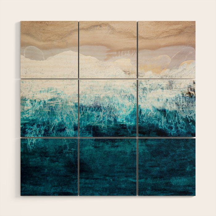Watercolour Summer beach III Wood Wall Art Gallery Image 1