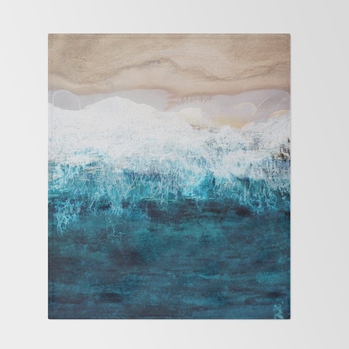 Watercolour Summer beach III Throw Blanket Gallery Image 2