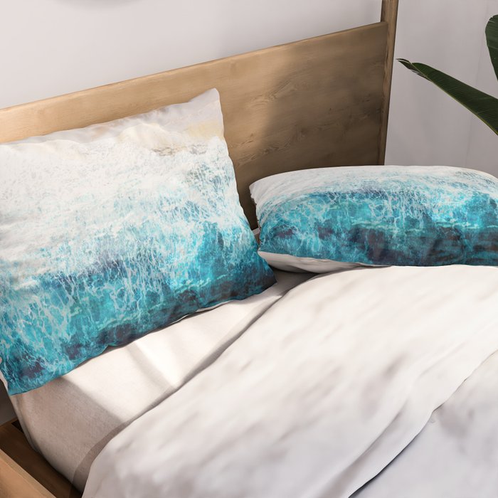 Watercolour Summer beach III Pillow Sham Gallery Image 2