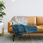 Watercolour Summer beach III Throw Blanket Gallery Image 1