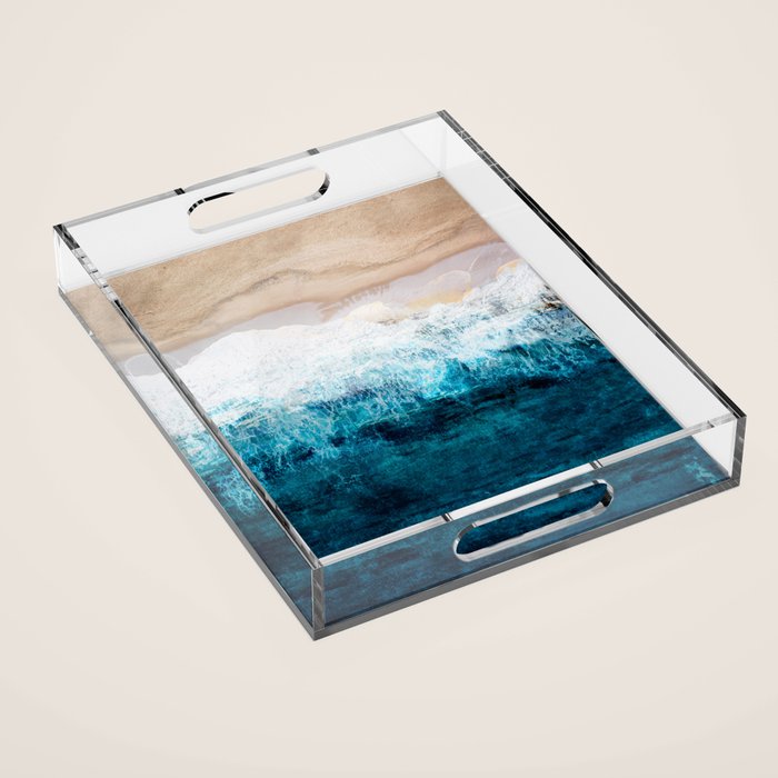 Watercolour Summer beach III Acrylic Tray Gallery Image 1
