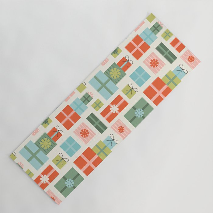 Retro Christmas Presents Yoga Mat Gallery Image 1