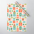 Retro Christmas Presents Wrapping Paper Gallery Image 1