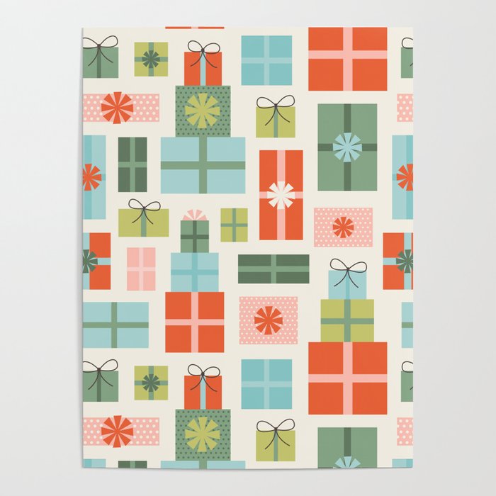 Retro Christmas Presents Poster Gallery Image 4