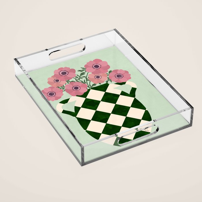 Anemones and vase Acrylic Tray Gallery Image 1