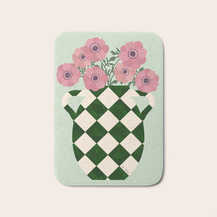 Anemones and vase Bath Mat Gallery Image 1