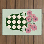 Anemones and vase Outdoor Rug Gallery Image 1